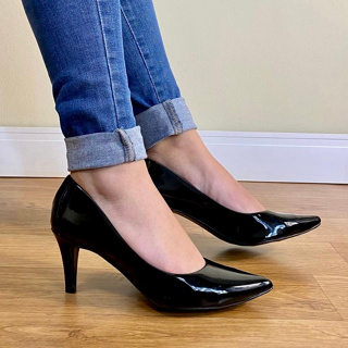 Sapato Feminino Scarpin Salto Alto Bico Fino Confortavel 7 cm em Oferta na Shopee