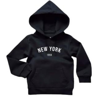 Moletom infantil Estampado New York Blusa de Frio Com Capuz Algodão Peluciado Canguru em Oferta na Shopee
