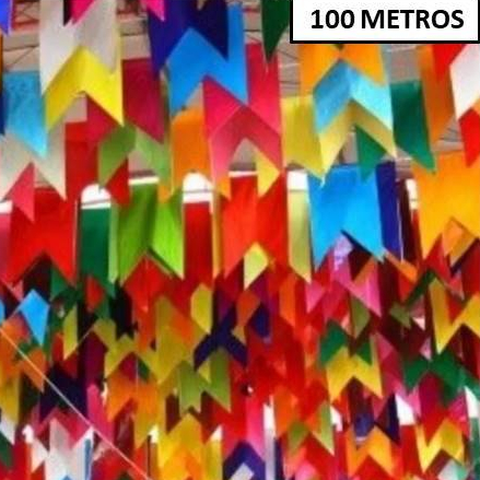Bandeirinha Festa Junina Colorida 100m Decoração São João Arraiá Kit
