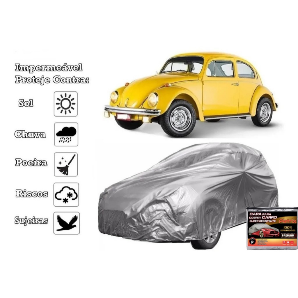 Capa Cobrir Carro Fusca PIETRIX Sem Forro Impermeável 100% Protege Sol Chuva Poeira Anti-UV