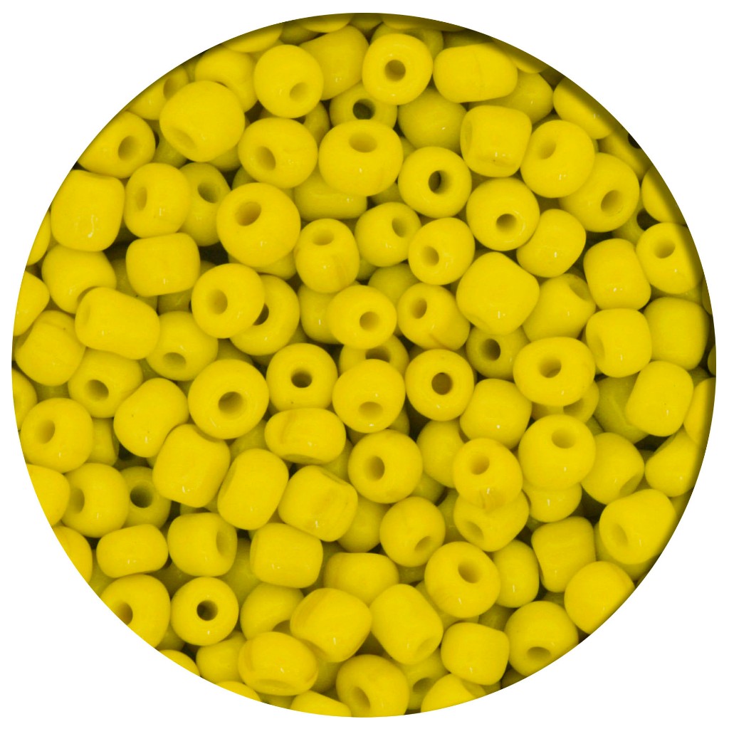 Miçanga Amarelo Leitosa para Guia 4mm - 50g Aprox. 660 Peças
