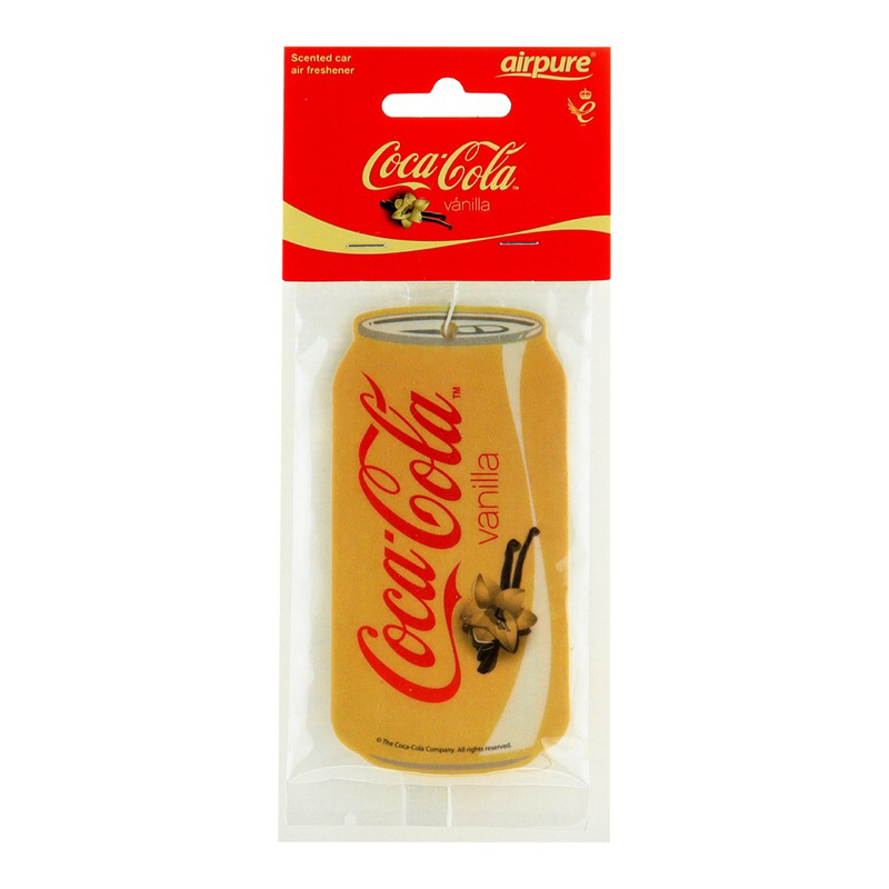 ODORIZANTE AUTOMOTIVO PAPEL PERFUMADO COCA COLA FRAGRANCIA BAUNILHA FOLHA LATA AIRPURE 812345005