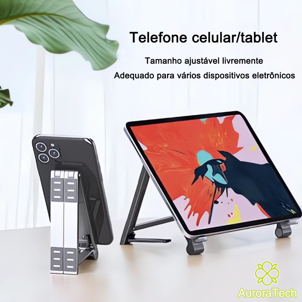 Suporte De Mesa Celular Tablet Notebook Universal Folding Portátil Ajustável Desktop Multifuncional CT01