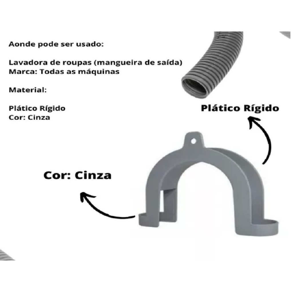 Curva Externa Para Mangueira De Saída Lavadora Apoio Parede em Oferta na Shopee