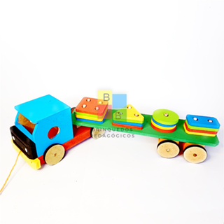 Brinquedo Pedagógico Carreta Prancha 41x12cm MDF 6mm | Brinquedo Educativo para Crianças em Oferta na Shopee