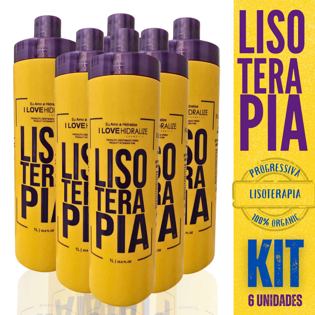 Progressiva Orgânica Sem Formol Lisoterapia - Hidralize 1L - Liso Extremo 6 UN.