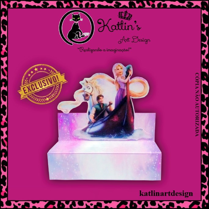 Porta Bis Duplo 3d Rapunzel/ Princesa/ Mimo/ Personalizado/ Lembrancinha/ Festa/ Aniversário/ Decor