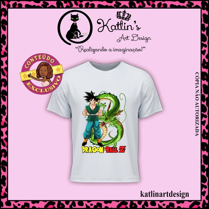 Camisa Goku e Shenlong/ Dragon Ball/ Dragão/ Anime/ Blusa/ Camiseta/ Moda/ Personalizado/ Estampa