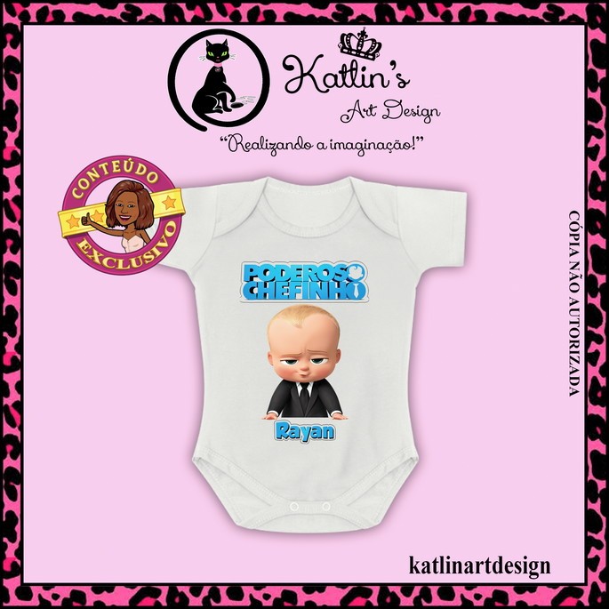 Body Infantil O Poderoso Chefinho/ Roupa/ Bebê/ Personalizado/ Aniversário/ Mesversário/ Festa/ 1ano