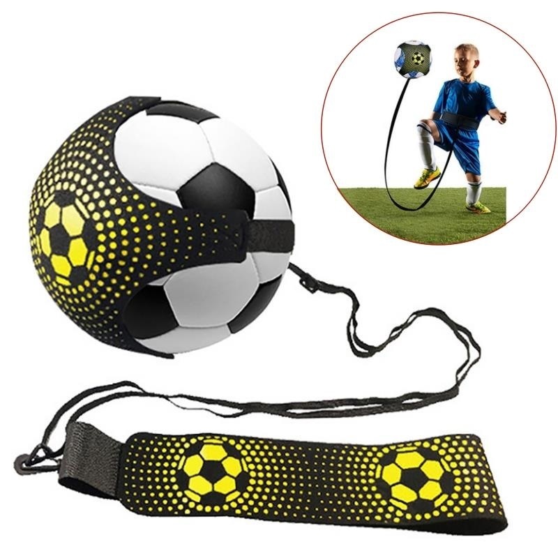 Chute Futebol Ajustável Trainer Bola De Prática Para Crianças Solo Ajuda Assistência Controle Cinto