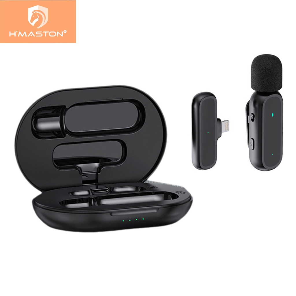 H'maston MK05/06 Microfone Lapela Sem Fio Profissional iPhone Android - Audio