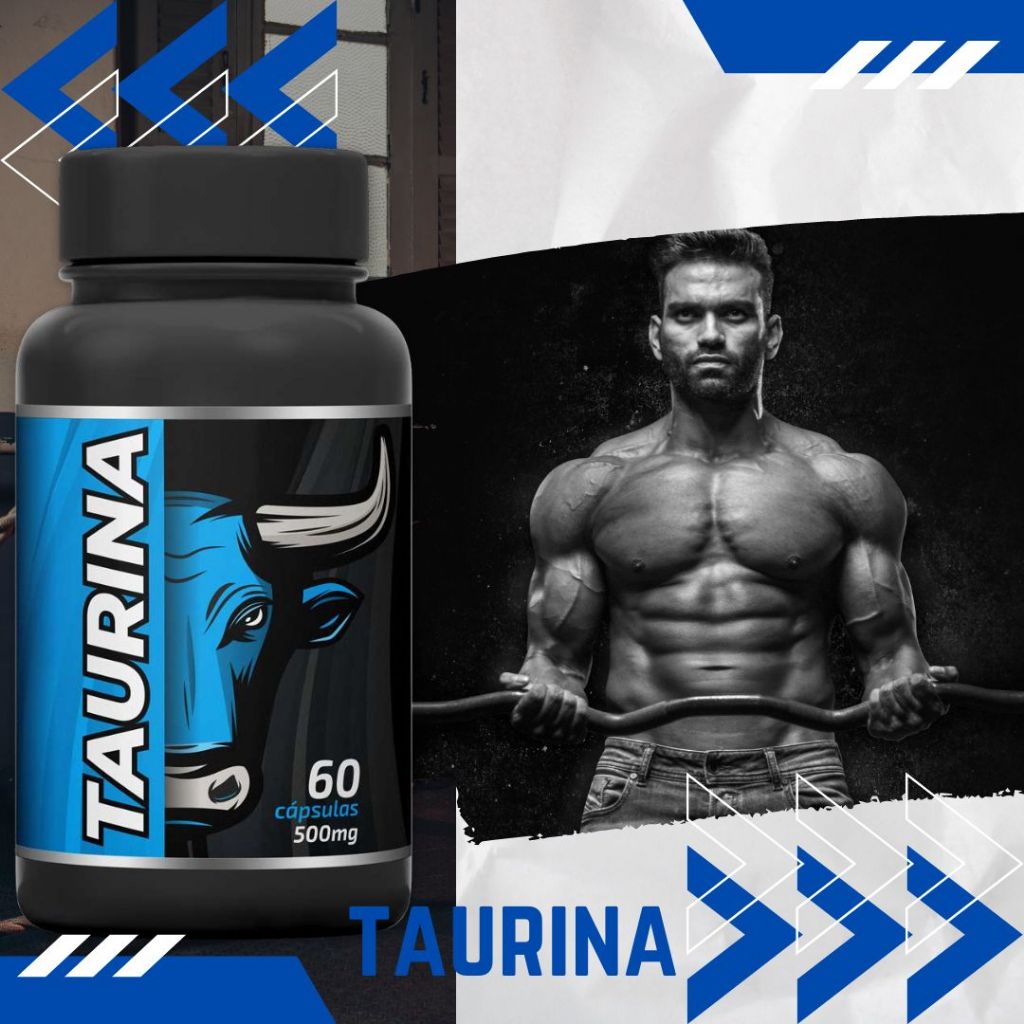 Taurina Pura Original Ganhe massa muscular Pote 60 capsulas 500Mg