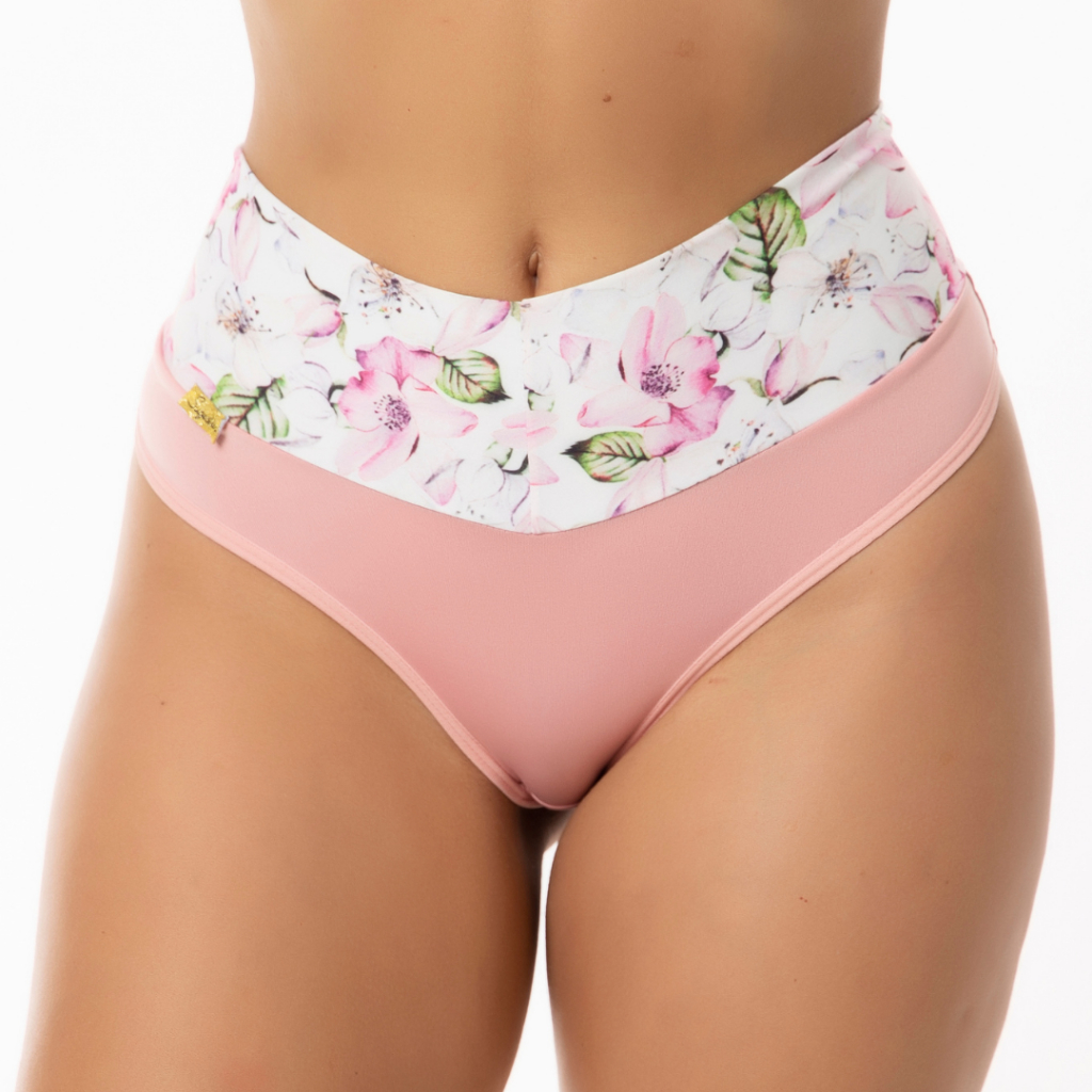 Kit 4 Calcinhas Cinta Modeladora Cós Alto Fio Dental Duplo Cintura Alta Conforto.