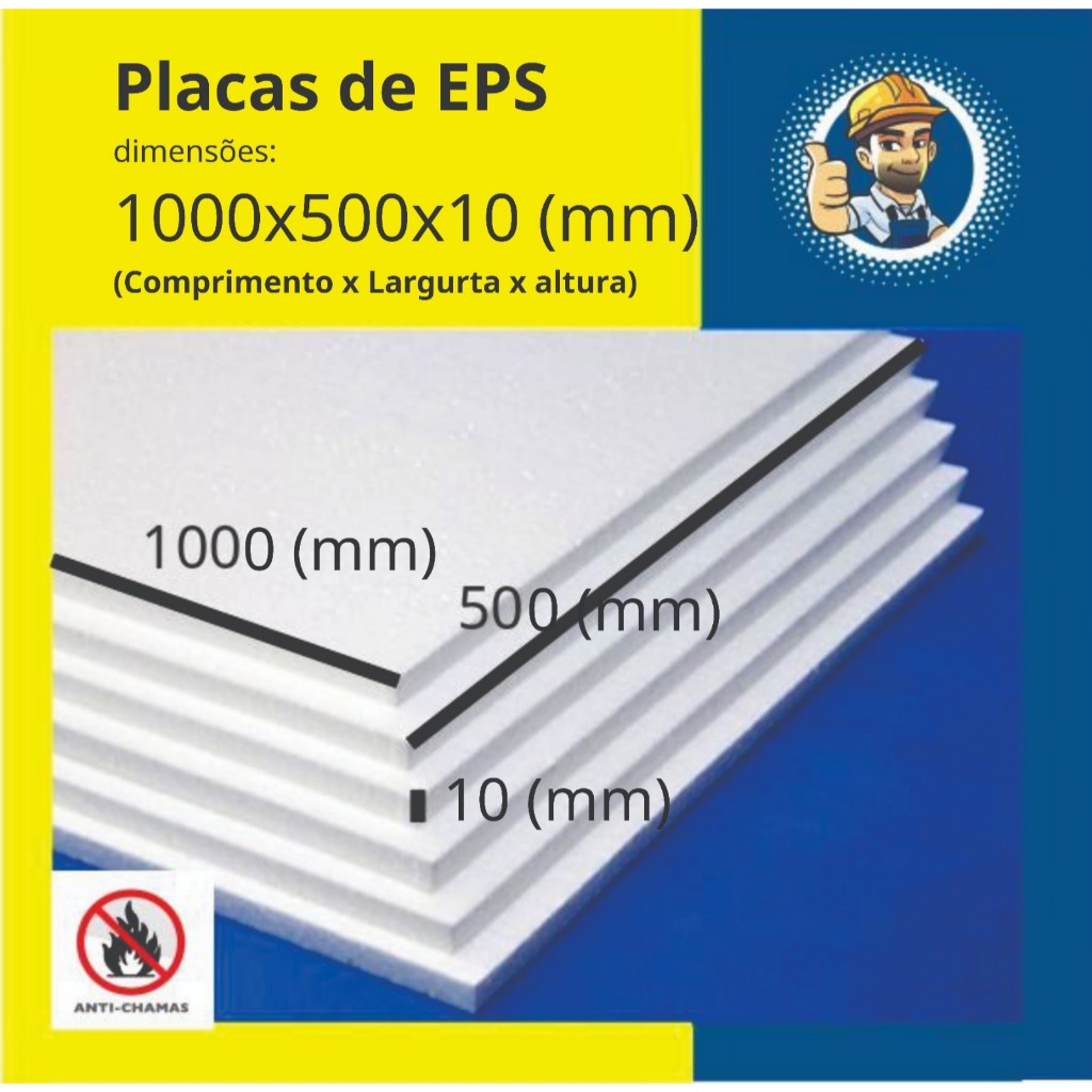 Placas Isopor Kit 10 mm C/15 Unidades