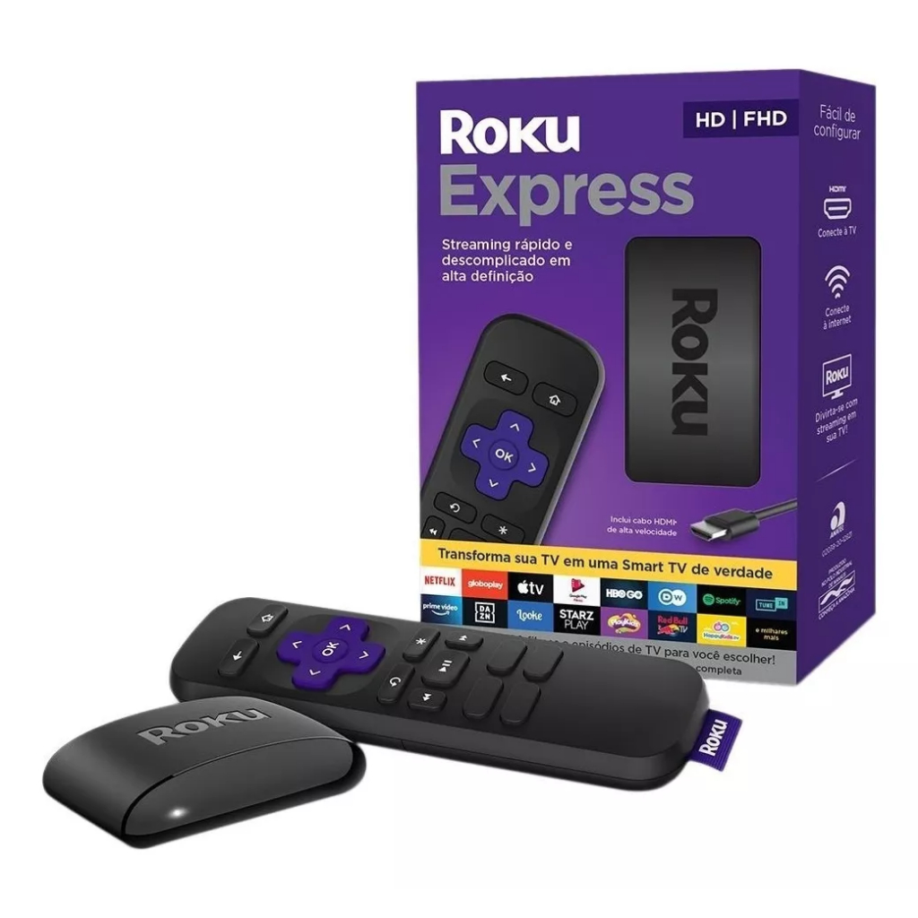 Dispositivo de streaming para TV com controle remoto Roku Express