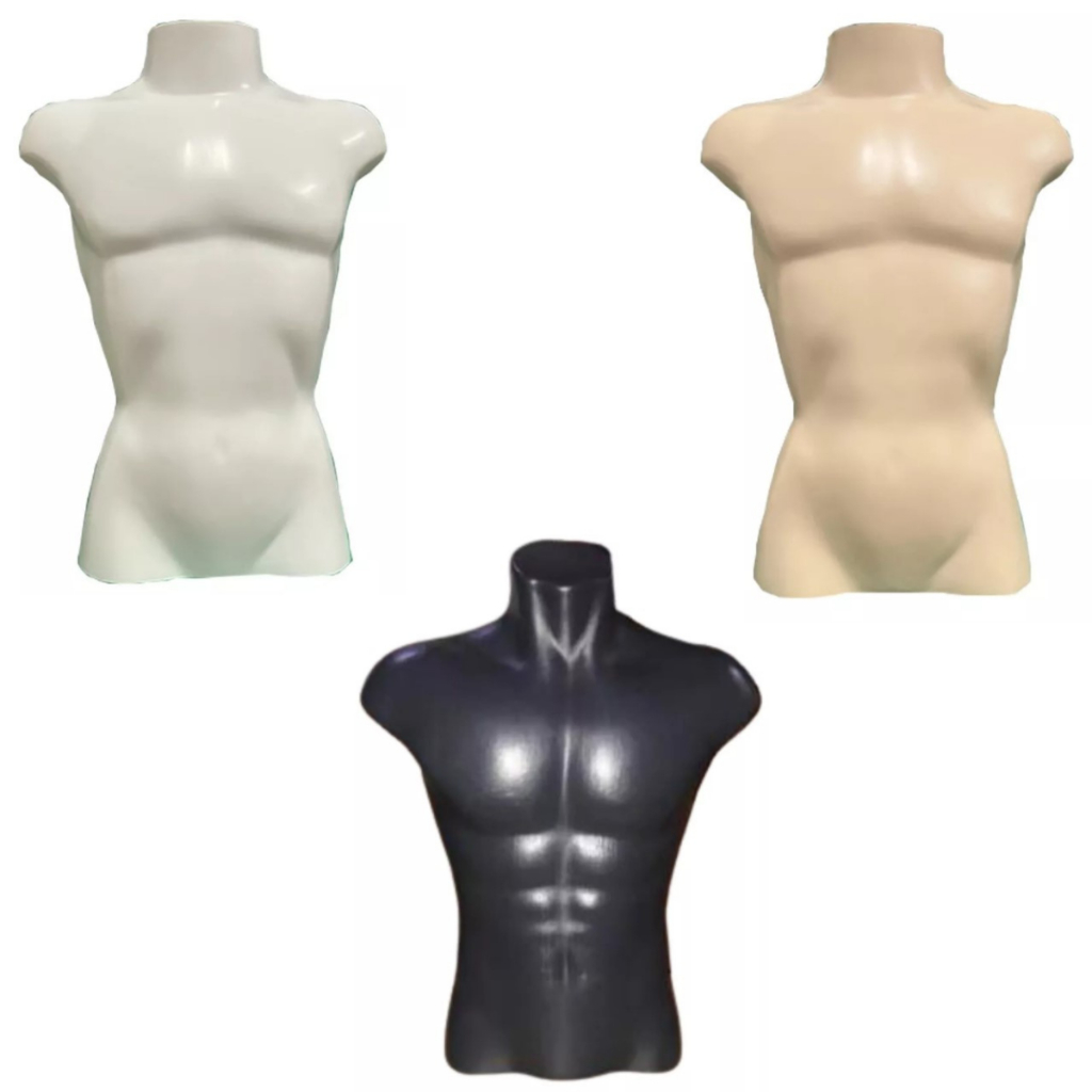 1 Expositor Manequim Busto Masculino, Busto encorpado, Manequim busto plástico masculino
