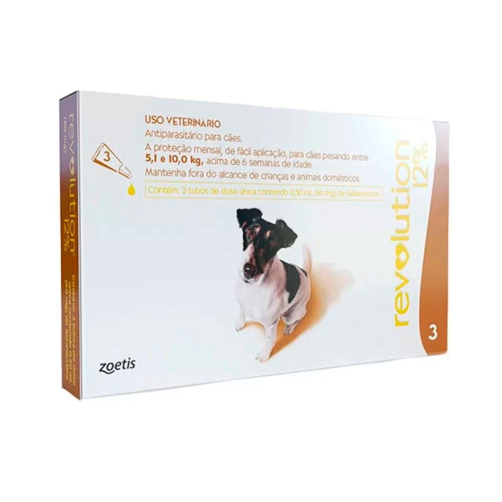 Antipulgas Revolution Para Cães De 5,1kg A 10kg 3 Pipetas