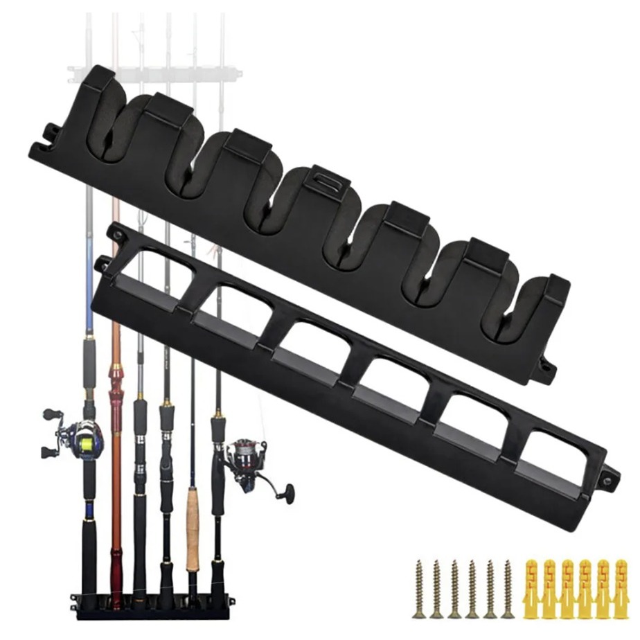 Suporte Vara Para Pesca Expositor De Parede 6 Varas em Oferta na Shopee