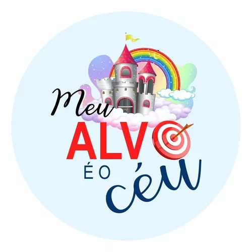 40 Adesivos 3cm Cristão Meu Alvo É O Céu