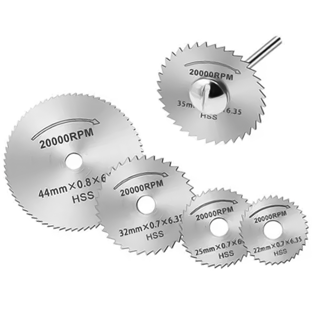 Kit Jogo 7 Mini Discos Serra Circular Micro Retifica Profissional Com Suporte Haste Corte Desbaste