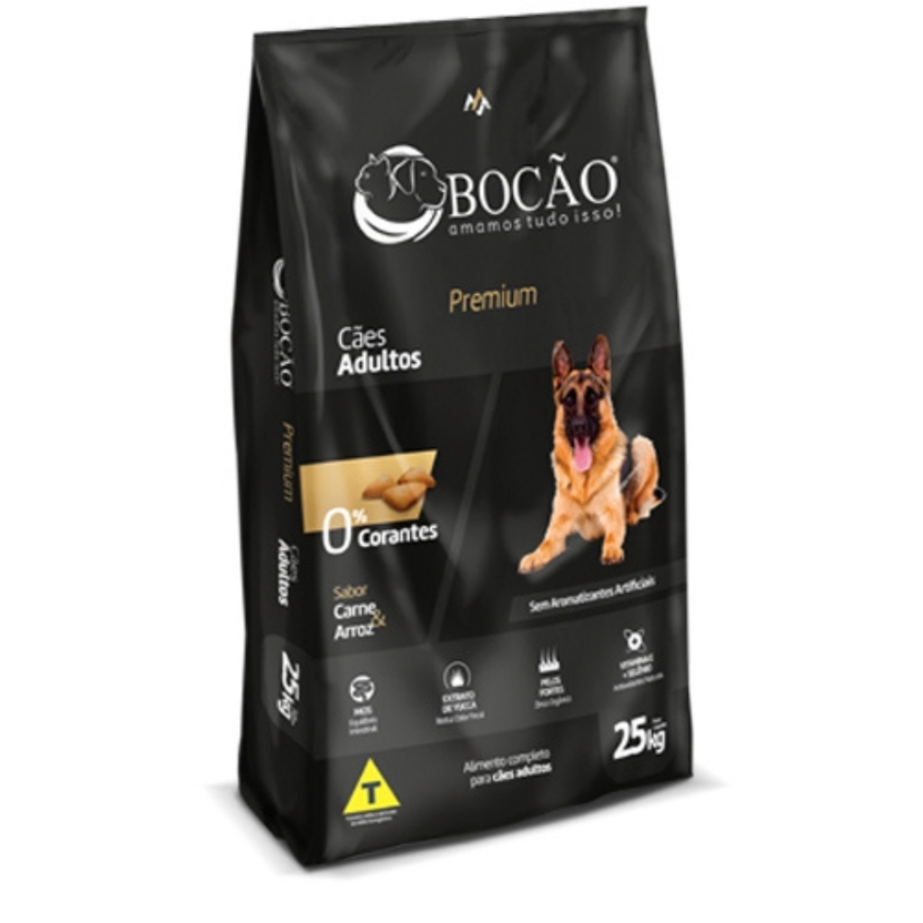 Ração Bocão Premium Cães Adultos 25kg Sabor Carne Nutrição Completa Alta Qualidade Econômica