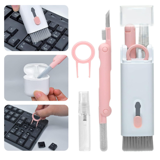 Kit De Escova De Limpeza De Teclado 7 Em 1 Multifuncional Portátil Para Computador/Fone De Ouvido/Ferramentas ref: SG-001