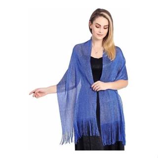 Echarpe Xale De Festas Com Fios Brilhos em Oferta na Shopee