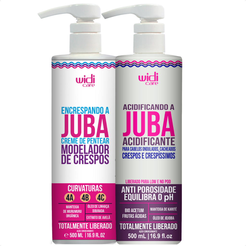 Kit Juba Encrespando Creme de Pentear + Acidificante Anti Porosidade Widi Care