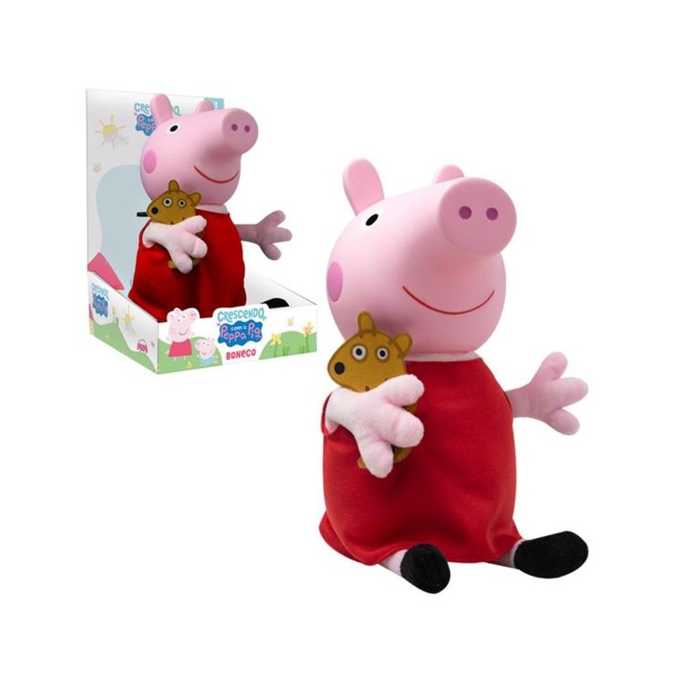 Pelúcia Boneca Peppa Pig Com Teddy - NovaBrink