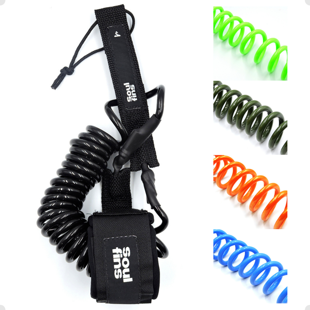 Leash Sup Cordinha Prancha de Stand Up Padlle Strep Surf Duplo Girador 7mm 10pés Soulfins