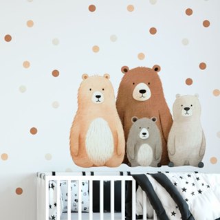 Adesivo de Parede Infantil Aquarela Ursinhos e Bolinhas em Oferta na Shopee