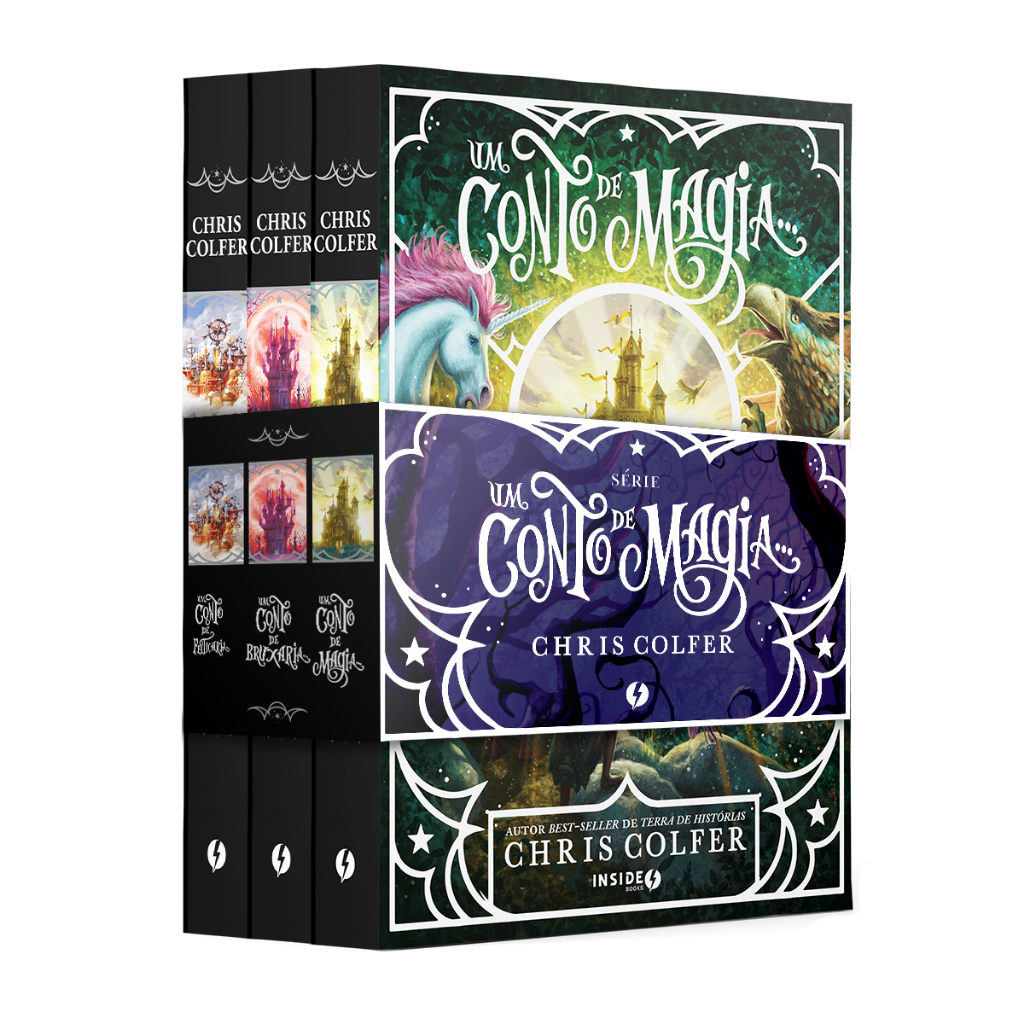Coleção Um Conto de Magia 3 livros de fantasia em Hot Stamp do autor e ator Glee mesmo autor da série Terra de Histórias
