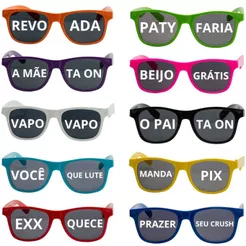 Kit 10 Óculos De Festa Frases Divertida Balada Casamento