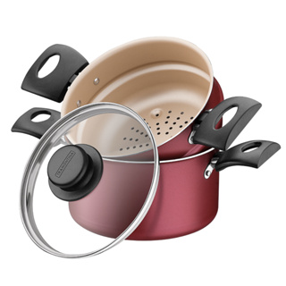 Cuscuzeira Antiaderente Turim 16cm Vermelha Tramontina Panela a Vapor em Oferta na Shopee