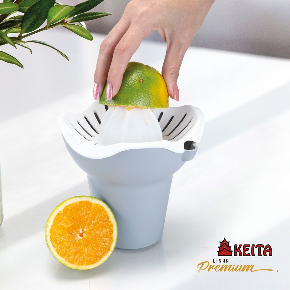 Espremedor de Frutas Manual Laranja Limão 16,5cm Plástico Reservatório - MP