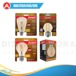 Lampadas Retro Pera ST64 - Bolinha G45 - Pera A60 - Globo G95 4w - 22000k Âmbar Avant