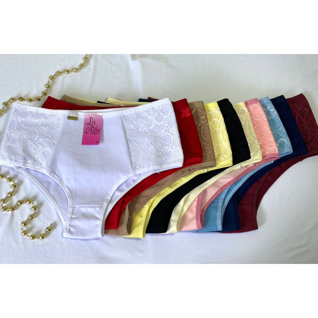 Kit com 5 Calcinhas Tanga Femininas de Algodão com Renda Lateral Conforto Premium em Oferta na Shopee