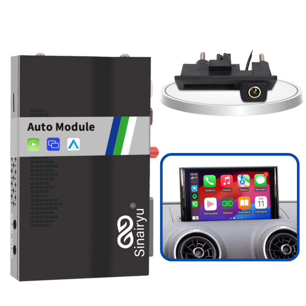 Interface Apple Carplay Android Auto Sem Fio Desbloqueio Multimidia Audi A3 Câmera de Ré A3