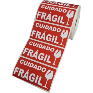 Etiqueta Adesiva Cuidado Frágil 100x50mm em Oferta na Shopee