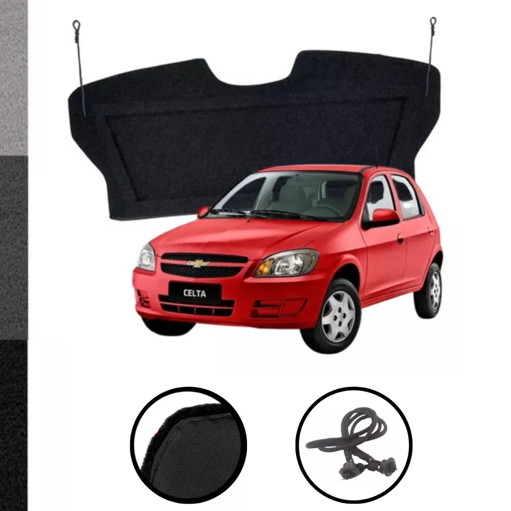 Tampão de Bagagito com Cordinhas para Porta-Malas Chevrolet Celta 4 Portas - Acessório Original