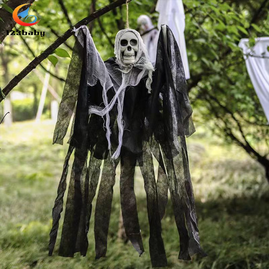 Assustadora Caveira sem e c/ LED Morte Voadora Decoração De Halloween E Festas - 60*80cm