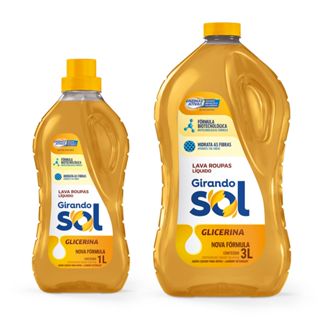 Lava Roupas Sabão Líquido Glicerina 1 Litro e 3 Litros - Girando Sol em Oferta na Shopee