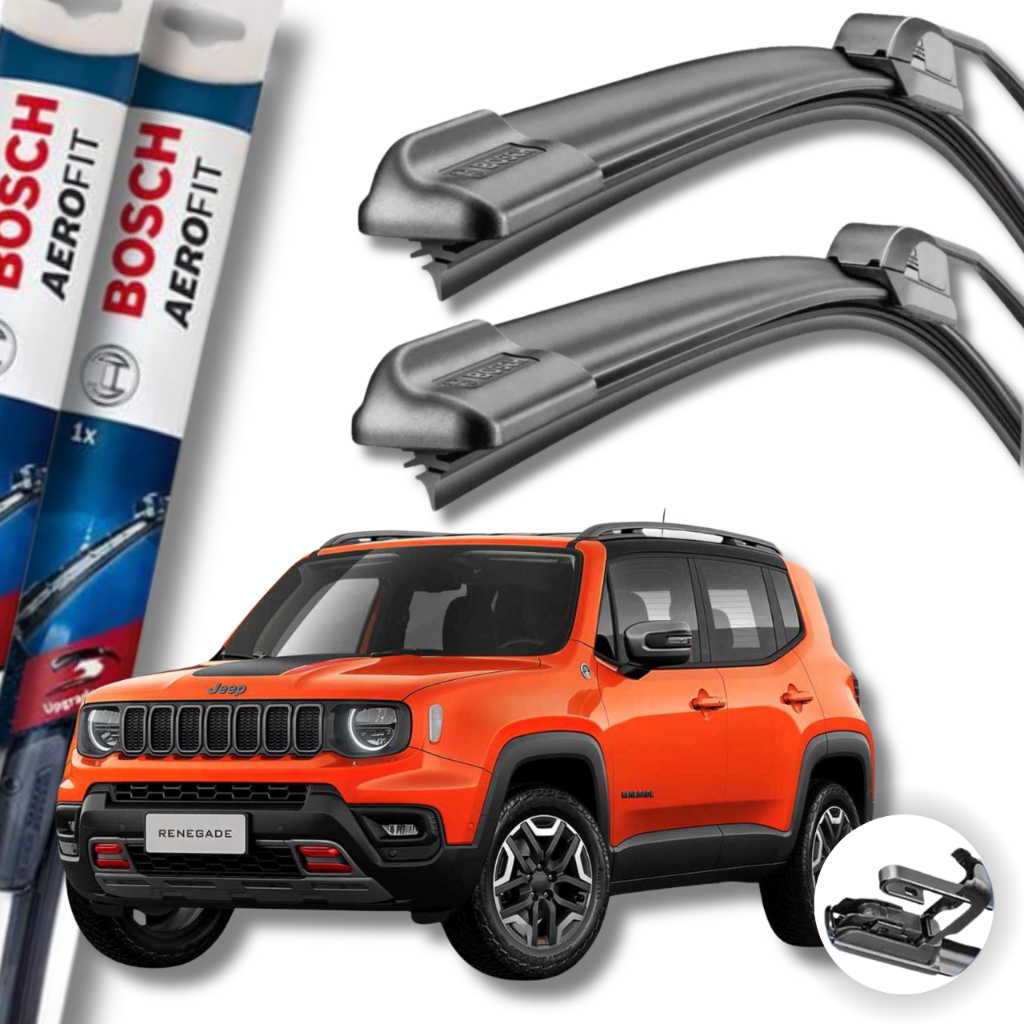 Jogo De Palhetas Limpador Parabrisa Renegade 2016 2017 2018 2019 2020 2021 2022 Bosch - Spare Parts and Accessories for Vehicles