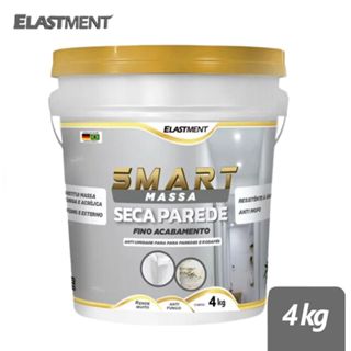 Massa Fina Seca Parede 4KG Branco Smart Massa  - Elastment em Oferta na Shopee