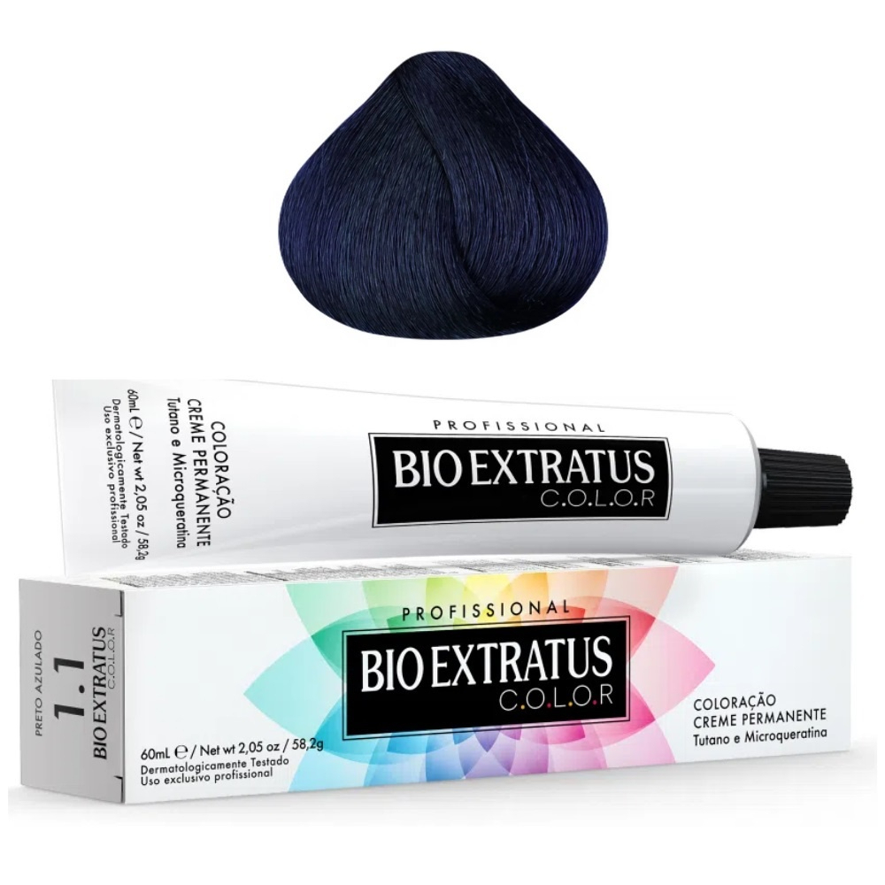 Tintura Bio Extratus 1.1-Cor Preto Azulado/Coloração Profissional