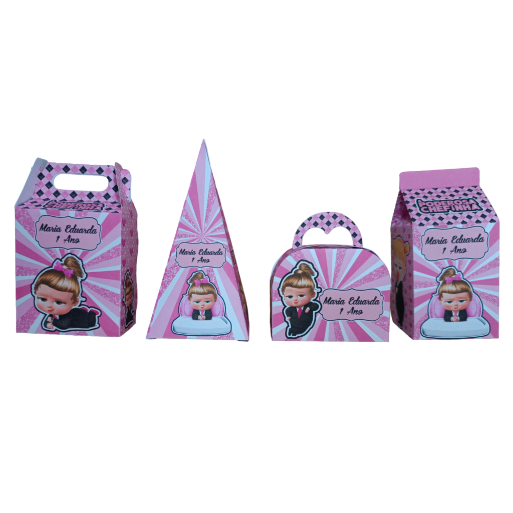 Kit Lembrancinhas de Aniversário Poderosa Chefinha Personalizadas Nome e Idade
