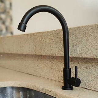 TORNEIRA COZINHA BANHEIRO BANCADA 100% METAL 1/4 VOLTA PRETO FOSCO em Oferta na Shopee