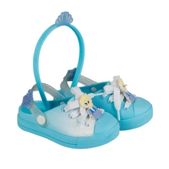Sandalia Babuche Moda Infantil Papete Menina Princesa e Tiara