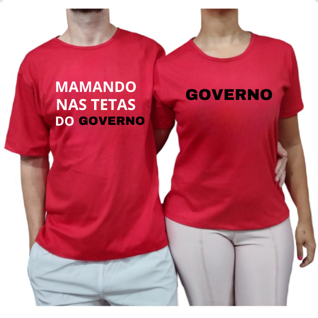 Kit Camisas Casais Camisetas de Casal Presente Namorados Divertida Tetas Governo lançamento