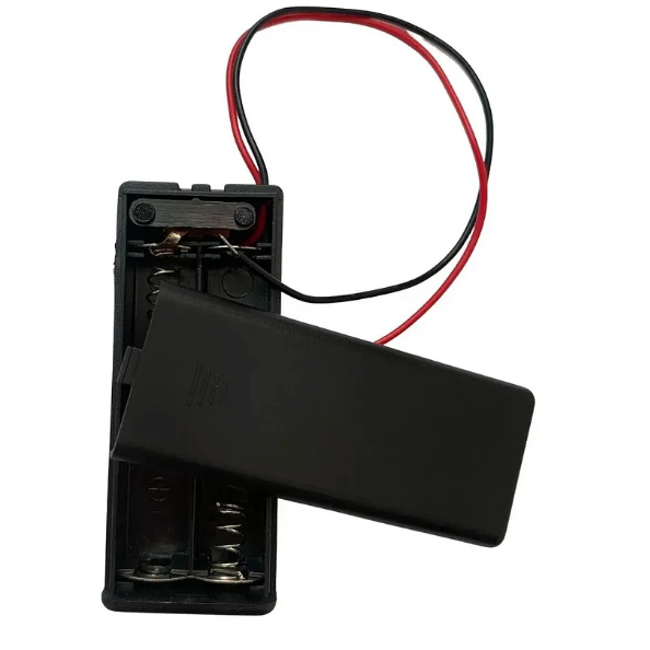 Suporte Para 2 Pilhas AAA palito Com Tampa Liga Desliga em Oferta na Shopee